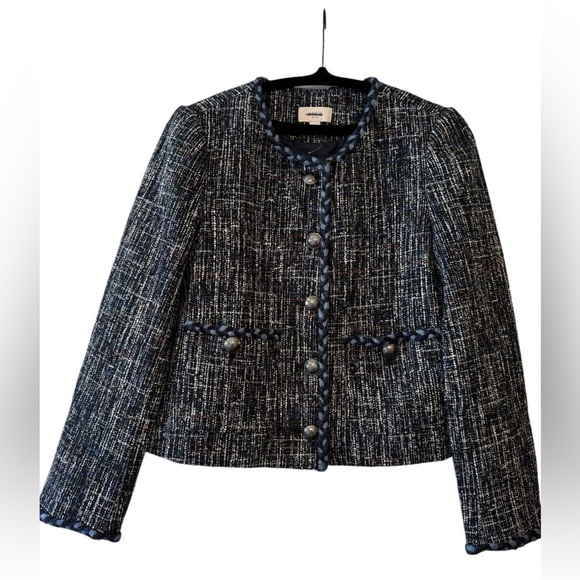 Loft Petites Cropped Tweed Jacket Size MP - Picture 4 of 11
